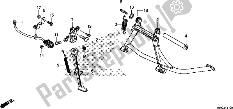 Todas as partes de Ficar do Honda GL 1800 Goldwing Tour Manual 2018