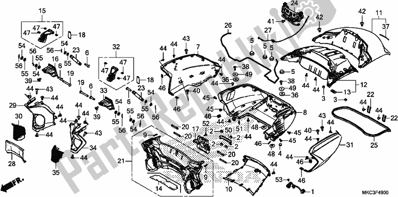 Todas las partes para Caja De Maletero de Honda GL 1800 Goldwing Tour Manual 2018