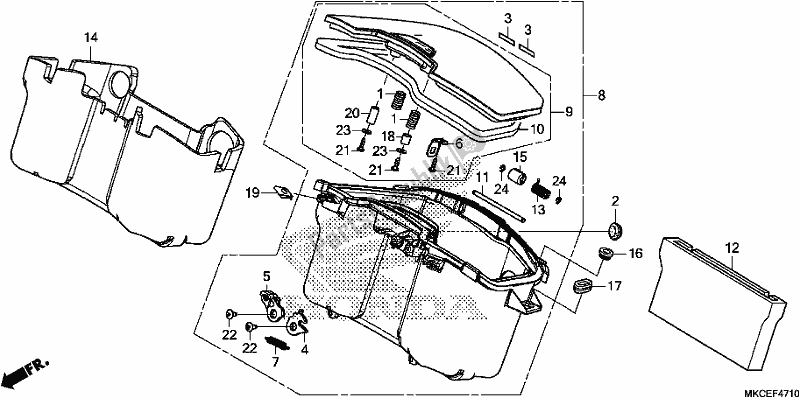 Toutes les pièces pour le Center Pocket du Honda GL 1800 Goldwing Tour Manual 2019