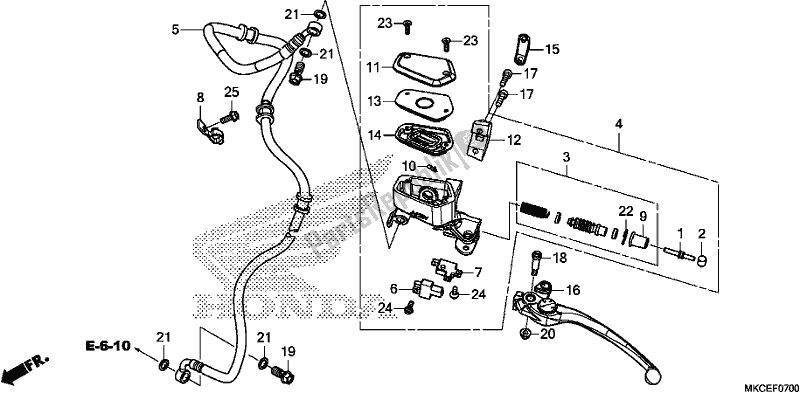Todas las partes para Cilindro Maestro Del Embrague de Honda GL 1800 Goldwing Tour Manual 2019