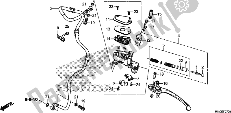 Todas las partes para Cilindro Maestro Del Embrague de Honda GL 1800 Goldwing Tour Manual 2019