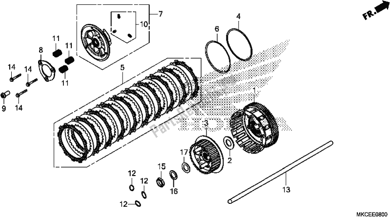 Todas las partes para Embrague de Honda GL 1800 Goldwing Tour Manual 2019