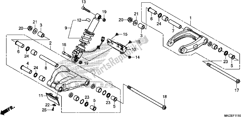 Tutte le parti per il Cushion Arm del Honda GL 1800 Goldwing Tour Manual 2019