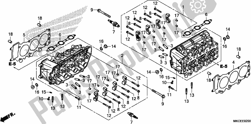 Todas las partes para Cabeza De Cilindro de Honda GL 1800 Goldwing Tour Manual 2019