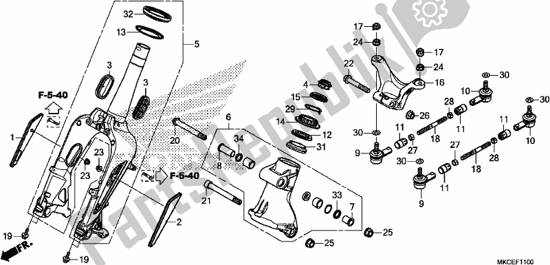 Todas las partes para Tenedor Frontal de Honda GL 1800 Goldwing Tour Manual 2019