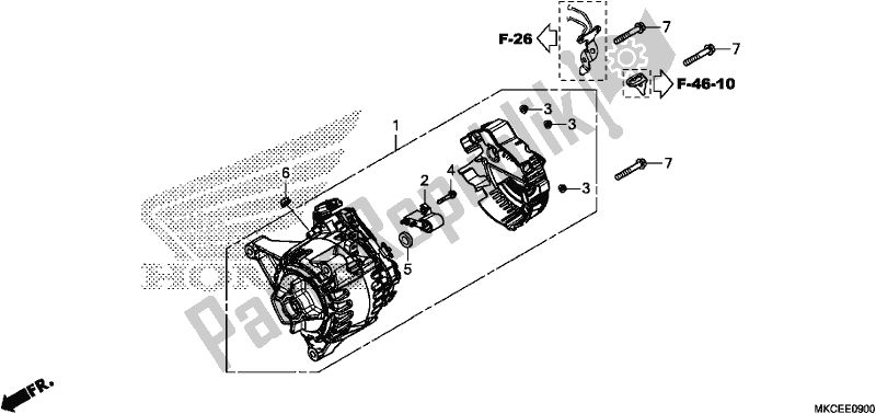 Todas as partes de Gerador do Honda GL 1800 Goldwing Tour Manual 2019