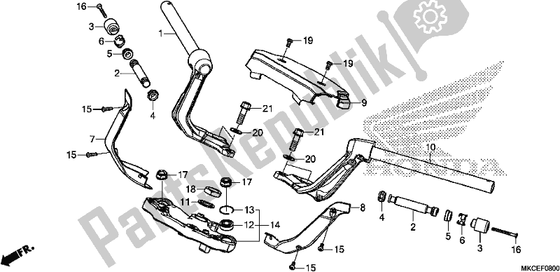 Todas las partes para Handle Pipe/top Bridge de Honda GL 1800 Goldwing Tour Manual 2019