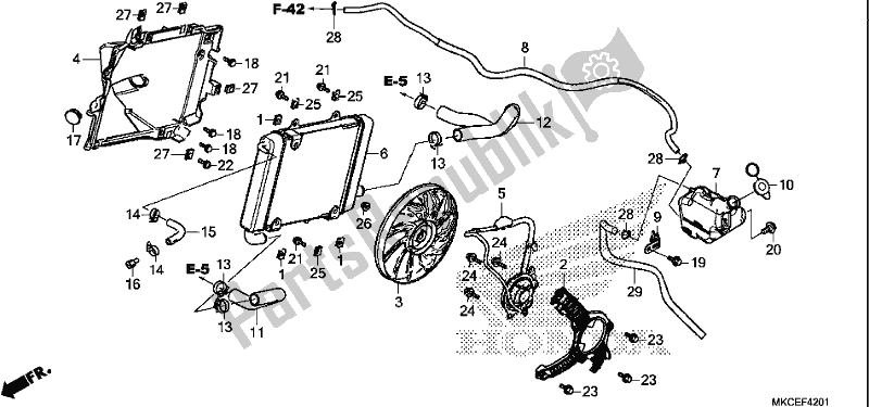 Todas las partes para Radiador (l.) de Honda GL 1800 Goldwing Tour Manual 2019