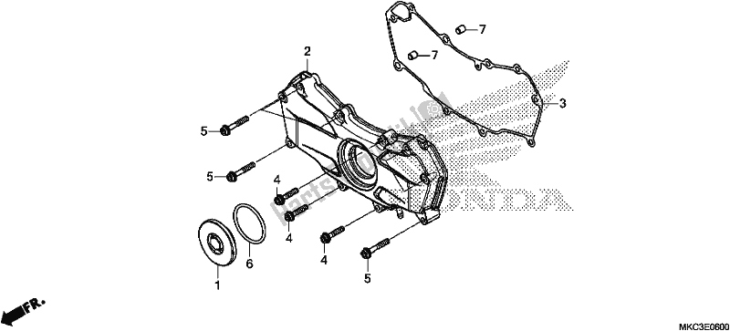 Todas las partes para Front Engine Cover de Honda GL 1800 BD Goldwing DCT 2018