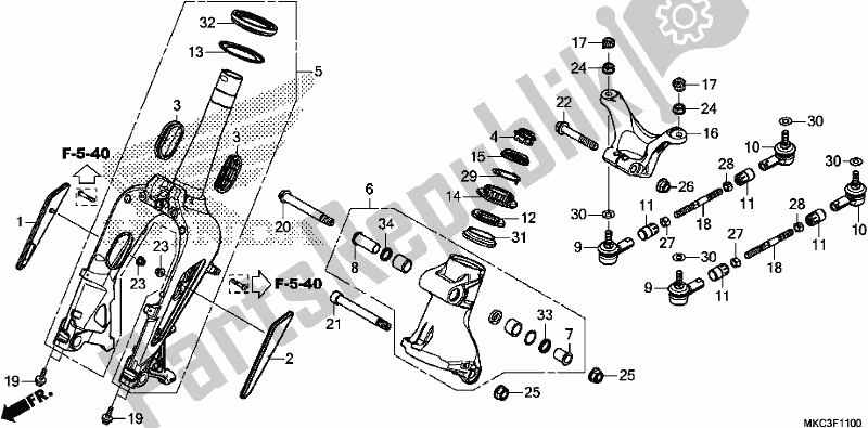 Todas las partes para Tenedor Frontal de Honda GL 1800 BD Goldwing DCT 2018