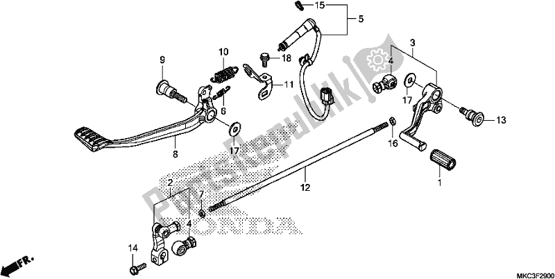 Todas las partes para Pedal de Honda GL 1800 BD Goldwing DCT 2018