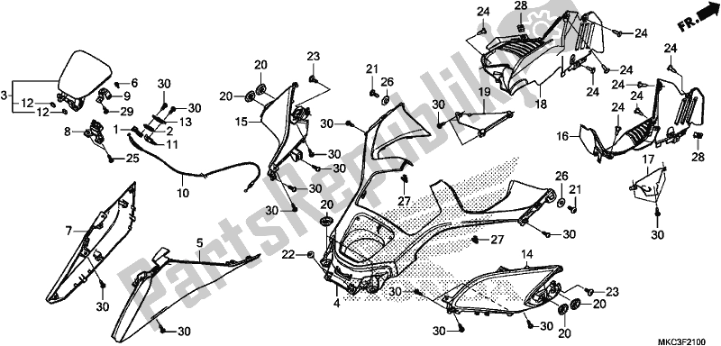 Wszystkie części do Schronienie Honda GL 1800 BD Goldwing DCT 2018