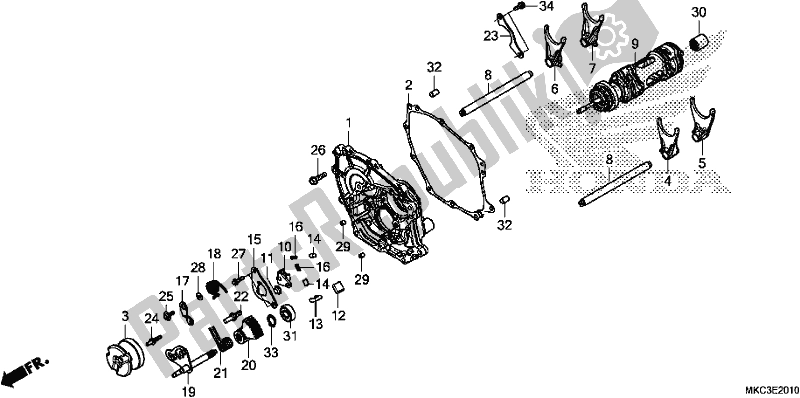 Todas las partes para Shift Drum/shift Fork (dct) de Honda GL 1800 BD Goldwing DCT 2018