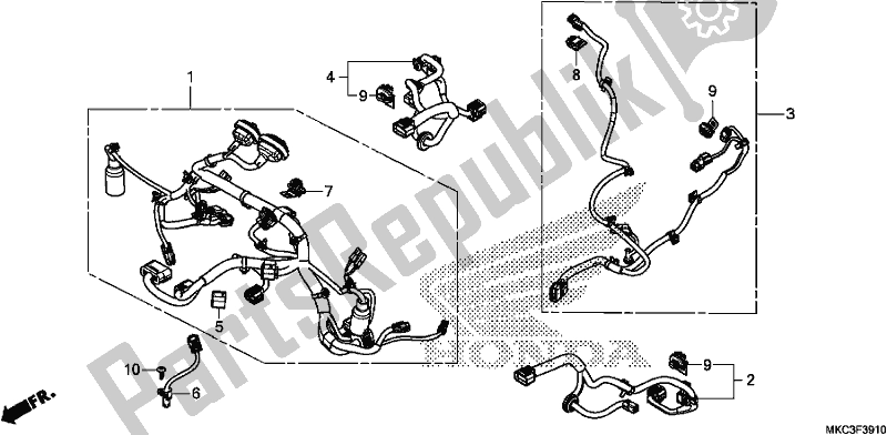 Todas las partes para Sub Arnés de Honda GL 1800 BD Goldwing DCT 2018