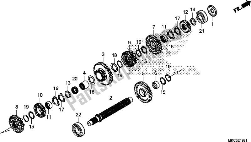 Todas las partes para Transmission (countershaft) (dct) de Honda GL 1800 BD Goldwing DCT 2018