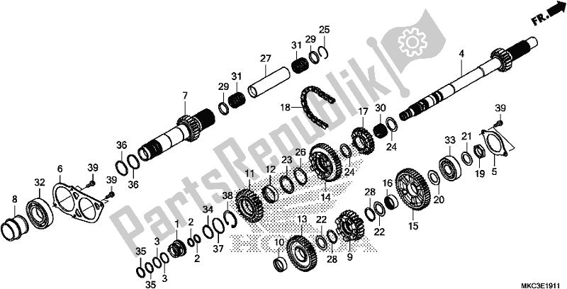 Alle onderdelen voor de Transmission (mainshaft) (dct) van de Honda GL 1800 BD Goldwing DCT 2018