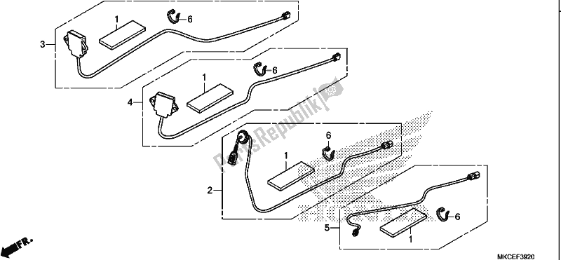 Todas las partes para Antenna Set/cord Set de Honda GL 1800 BD Goldwing DCT 2019