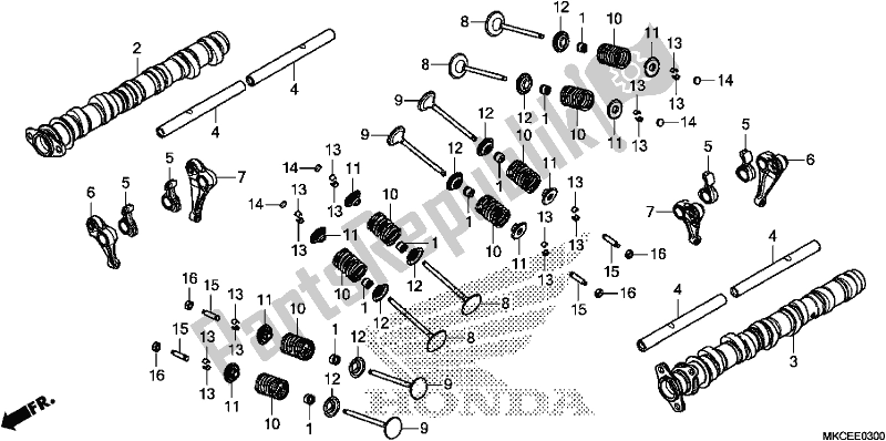 Todas las partes para árbol De Levas / Válvula de Honda GL 1800 BD Goldwing DCT 2019