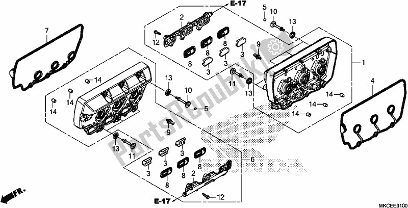 Todas las partes para Cubierta De Tapa De Cilindro de Honda GL 1800 BD Goldwing DCT 2019