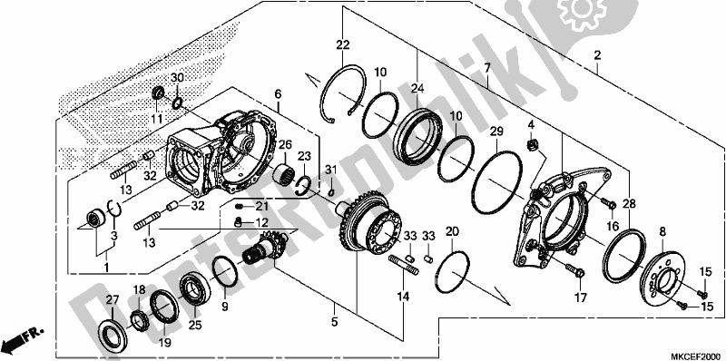 Tutte le parti per il Ingranaggio Finale Guidato del Honda GL 1800 BD Goldwing DCT 2019