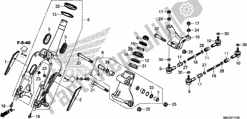 Todas las partes para Tenedor Frontal de Honda GL 1800 BD Goldwing DCT 2019