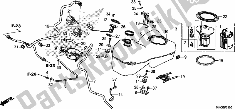 Wszystkie części do Zbiornik Paliwa Honda GL 1800 BD Goldwing DCT 2019