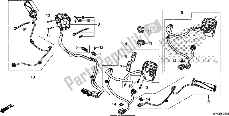 Todas las partes para Interruptor De La Manija de Honda GL 1800 BD Goldwing DCT 2019