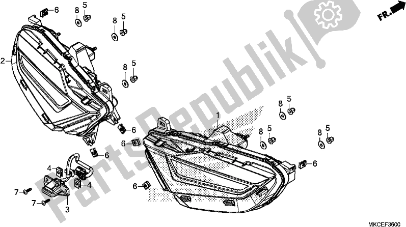 Todas las partes para Luz De Combinación Trasera de Honda GL 1800 BD Goldwing DCT 2019