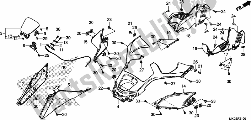 Tutte le parti per il Riparo del Honda GL 1800 BD Goldwing DCT 2019