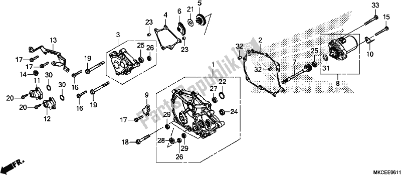 Todas las partes para Shift Cover (dct) de Honda GL 1800 BD Goldwing DCT 2019