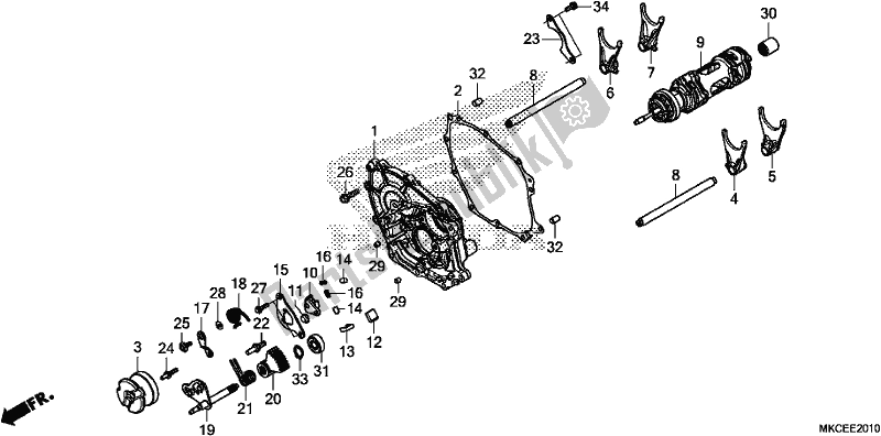 Alle onderdelen voor de Shift Drum/shift Fork (dct) van de Honda GL 1800 BD Goldwing DCT 2019