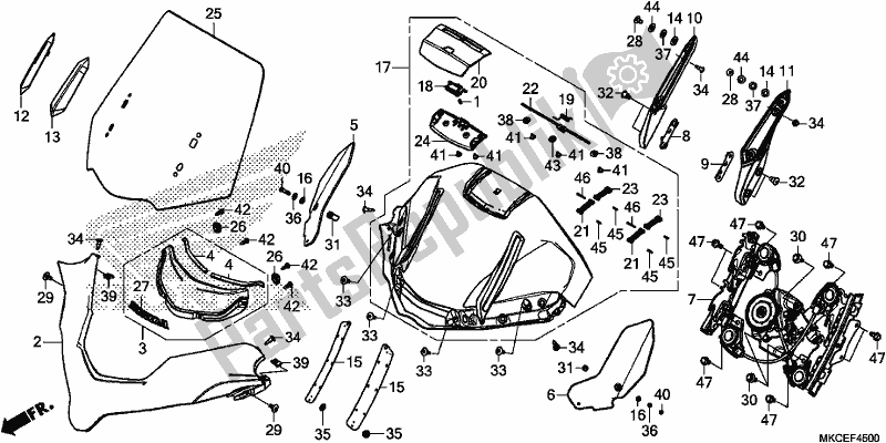 Todas las partes para Parabrisas de Honda GL 1800 BD Goldwing DCT 2019