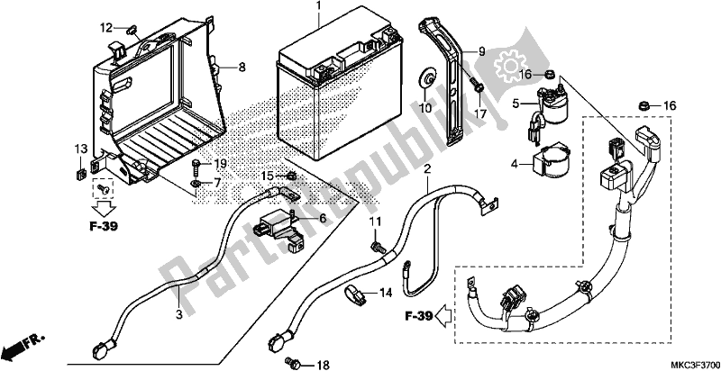 Tutte le parti per il Batteria del Honda GL 1800 DA Goldwing Tour DCT 2018