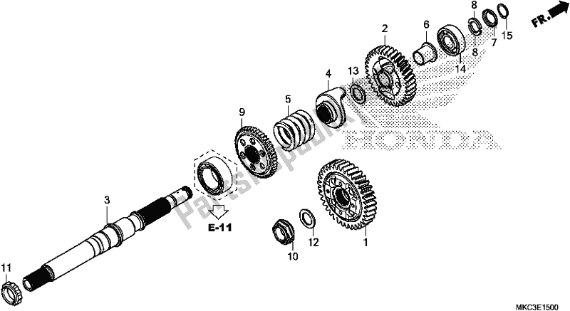 All parts for the Final Shaft of the Honda GL 1800 DA Goldwing Tour DCT 2018