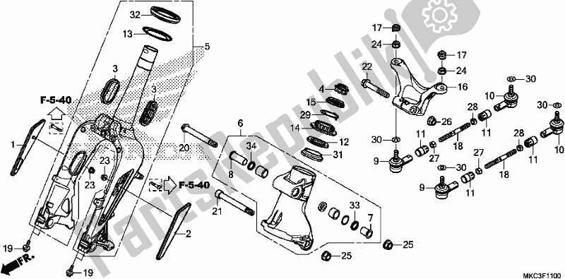 Todas las partes para Tenedor Frontal de Honda GL 1800 DA Goldwing Tour DCT 2018