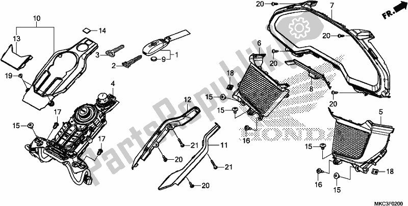 Todas las partes para Meter Panel/switch Panel/fob Key de Honda GL 1800 DA Goldwing Tour DCT 2018