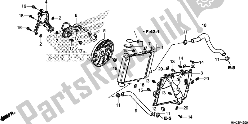 Toutes les pièces pour le Radiateur (r.) du Honda GL 1800 DA Goldwing Tour DCT 2018