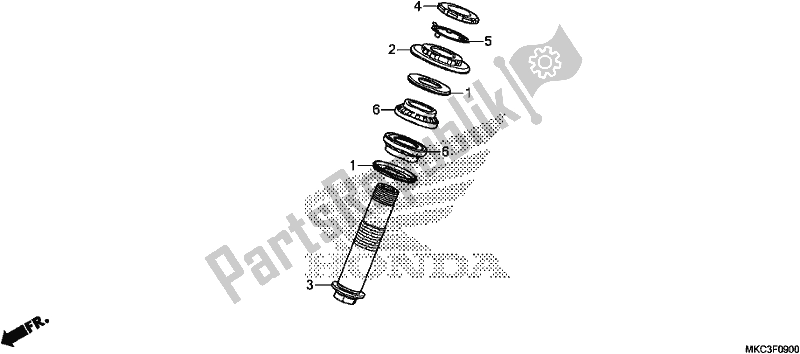 Todas las partes para Stem Shaft de Honda GL 1800 DA Goldwing Tour DCT 2018