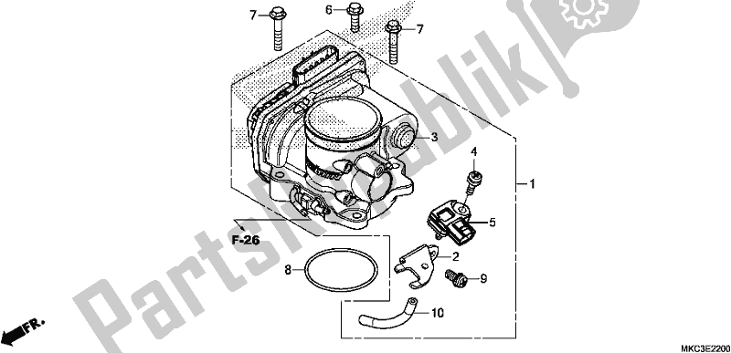 All parts for the Throttle Body of the Honda GL 1800 DA Goldwing Tour DCT 2018