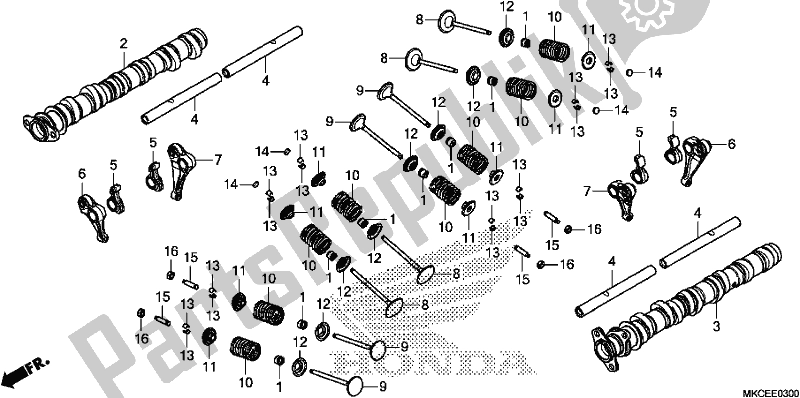 Alle onderdelen voor de Nokkenas / Klep van de Honda GL 1800 DA Goldwing Tour DCT 2019