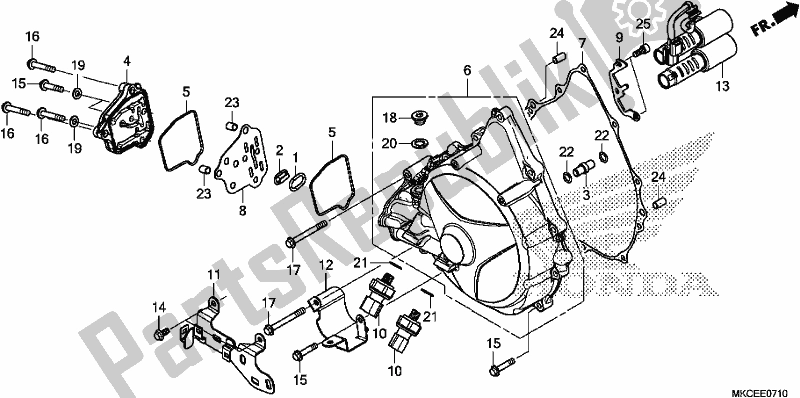 Alle onderdelen voor de Clutch Cover (dct) van de Honda GL 1800 DA Goldwing Tour DCT 2019