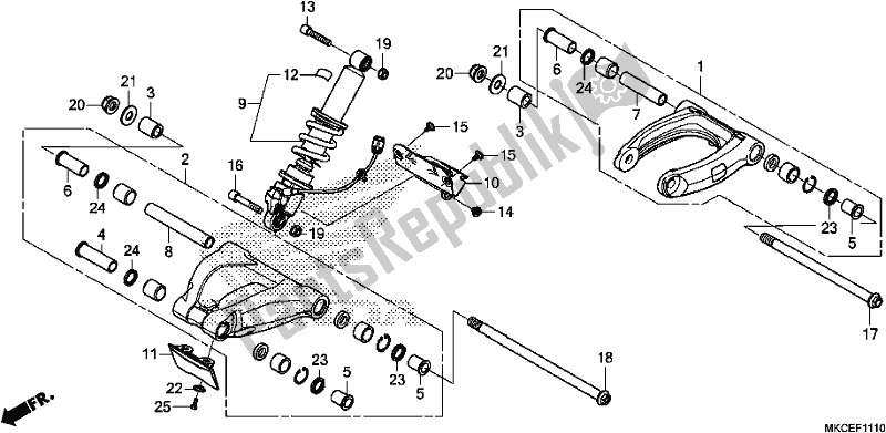 Alle onderdelen voor de Cushion Arm van de Honda GL 1800 DA Goldwing Tour DCT 2019