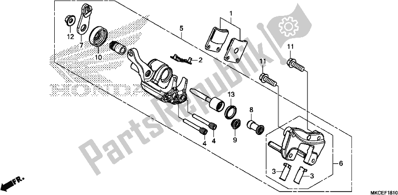 Tutte le parti per il Pinza Freno Di Stazionamento del Honda GL 1800 DA Goldwing Tour DCT 2019