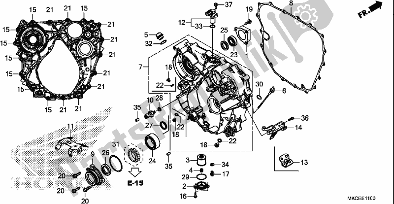 Wszystkie części do Tylna Obudowa Honda GL 1800 DA Goldwing Tour DCT 2019