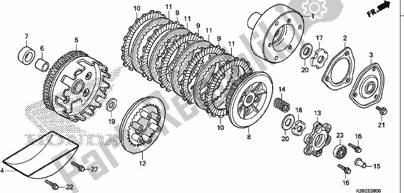 All parts for the Clutch of the Honda MSX 125 2017