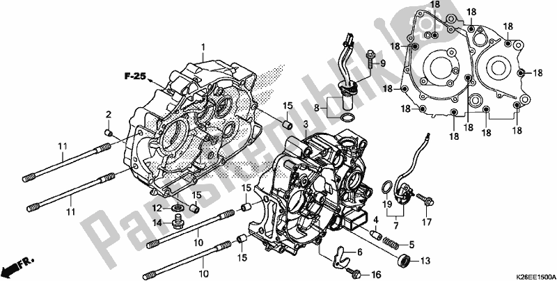 Tutte le parti per il Carter del Honda MSX 125 2017