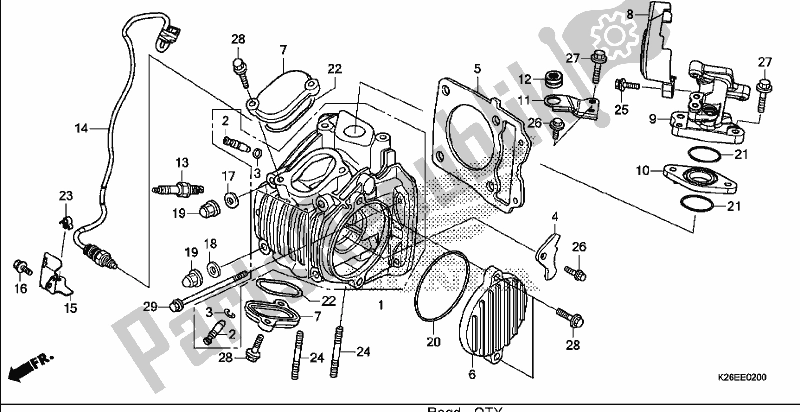 Tutte le parti per il Testata del Honda MSX 125 2017