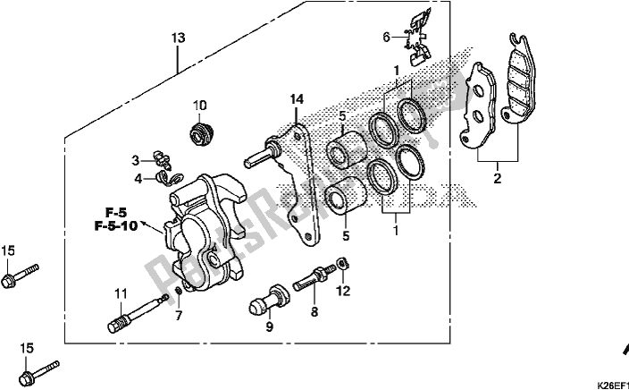 Tutte le parti per il Pinza Freno Anteriore del Honda MSX 125 2017