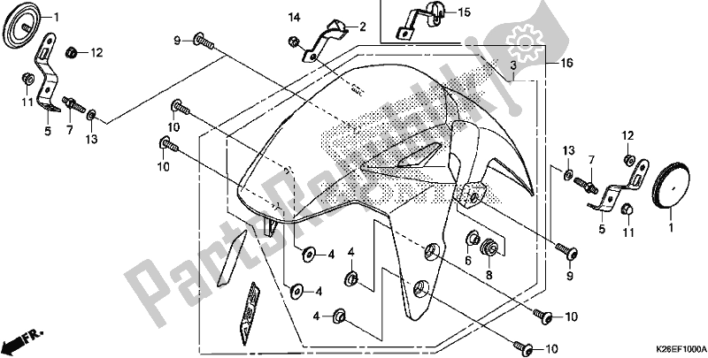 Toutes les pièces pour le Garde-boue Avant du Honda MSX 125 2017