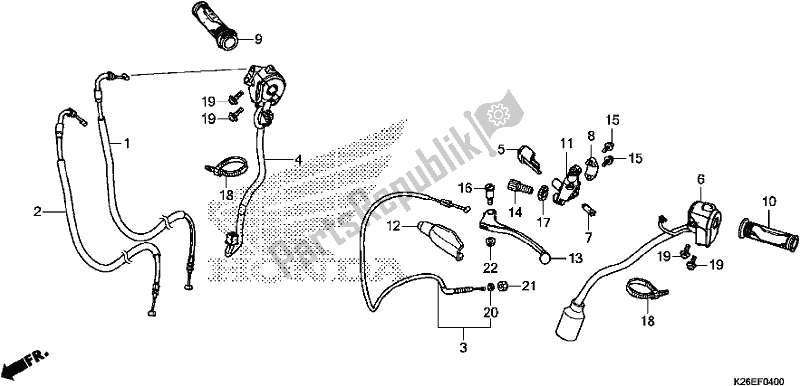 Todas las partes para Handle Lever/switch/cable de Honda MSX 125 2017